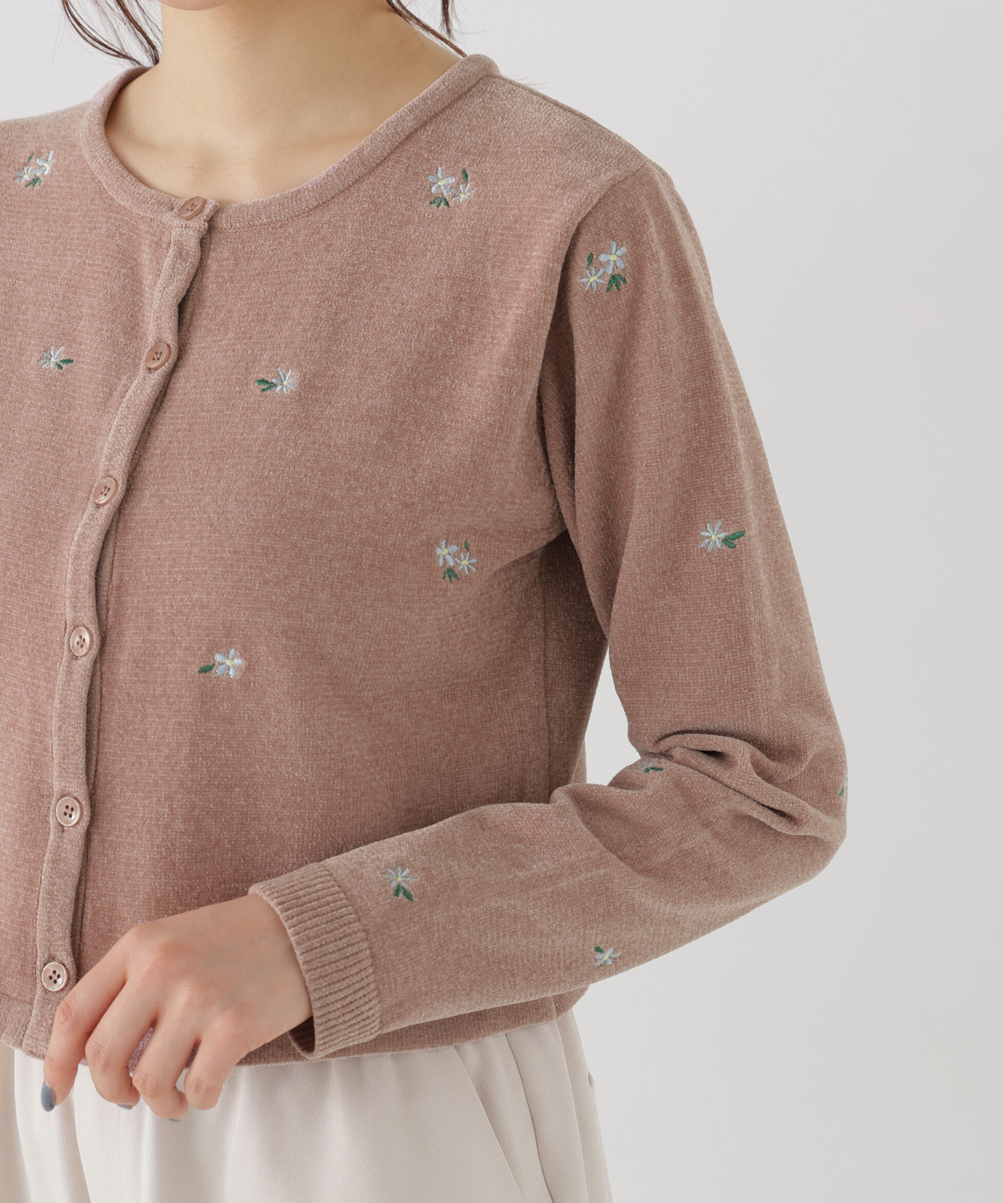 PROPORTION BODY DRESSING「＜a/mie＞エンブロイダリーモールカーディガン」|カーディガン|