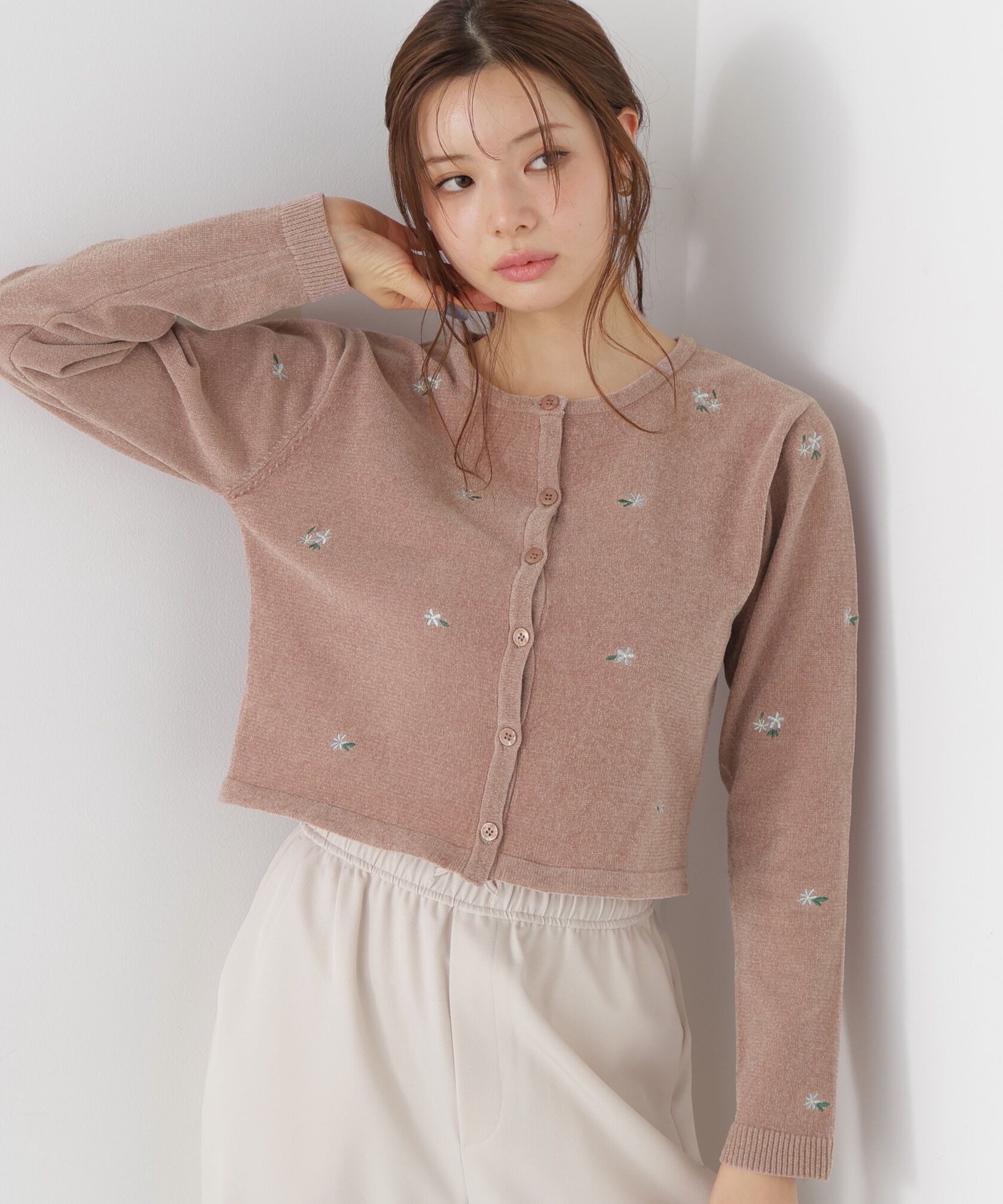PROPORTION BODY DRESSING「＜a/mie＞エンブロイダリーモールカーディガン」|カーディガン|