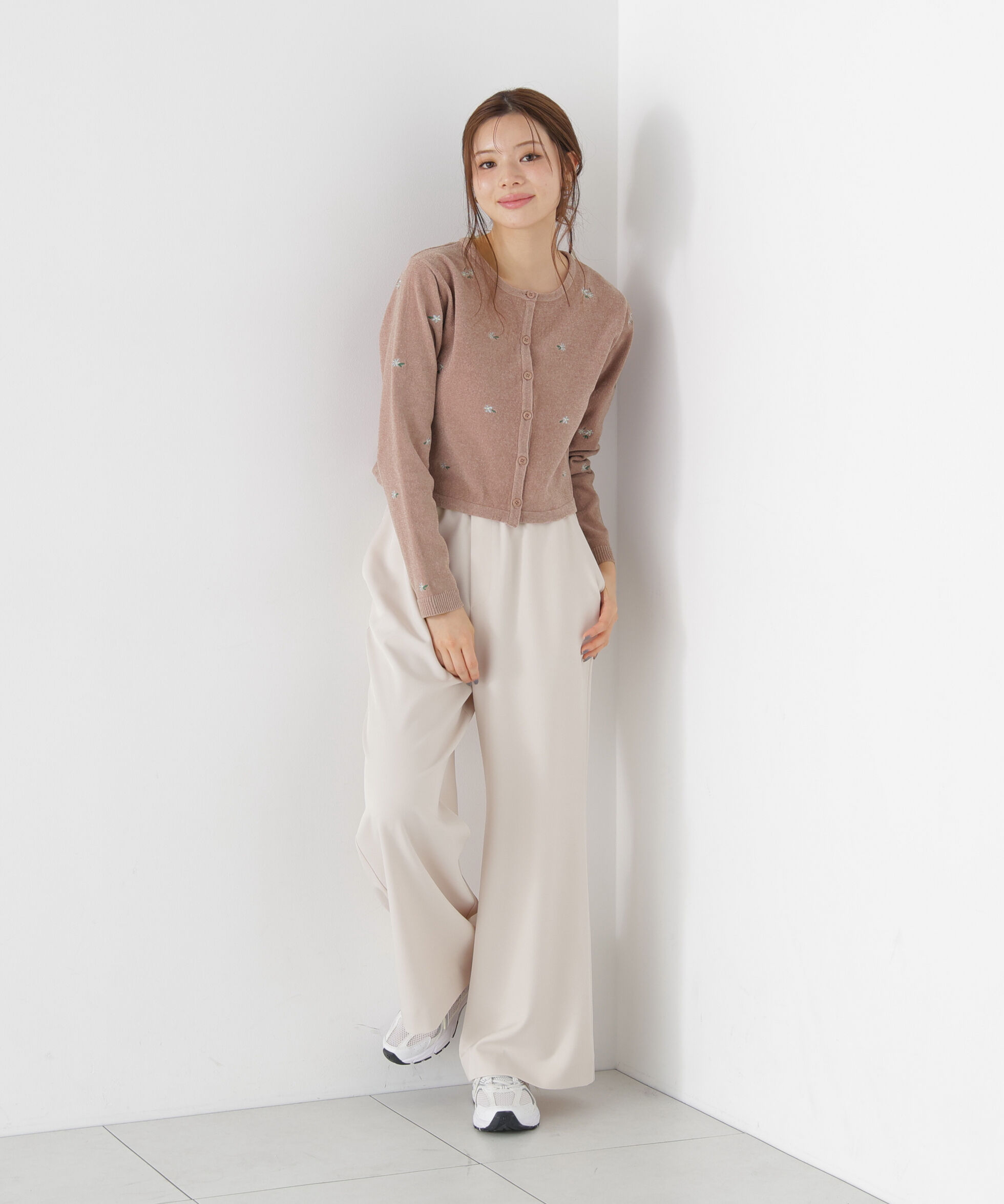 PROPORTION BODY DRESSING「＜a/mie＞エンブロイダリーモールカーディガン」|カーディガン|