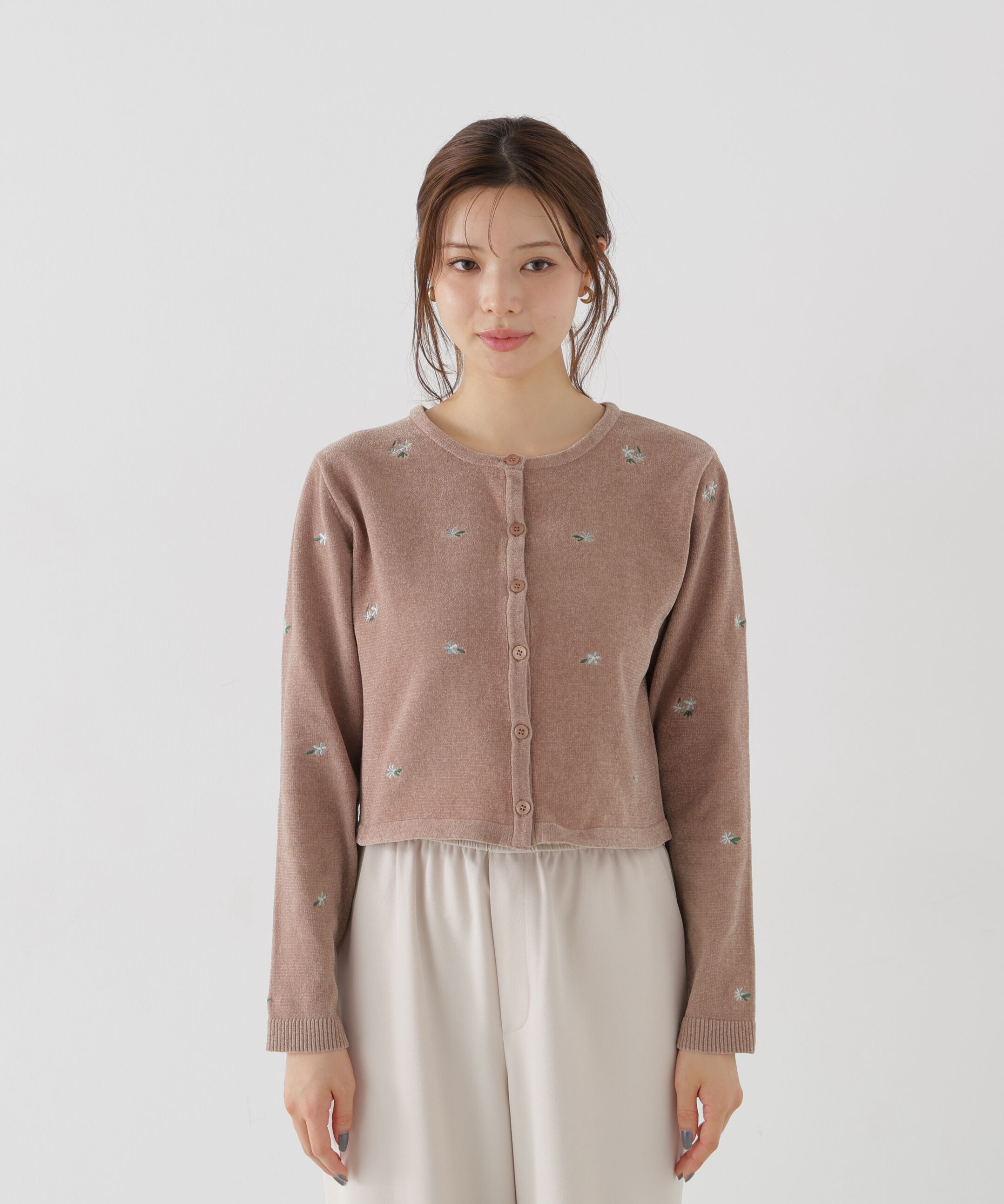 PROPORTION BODY DRESSING「＜a/mie＞エンブロイダリーモールカーディガン」|カーディガン|