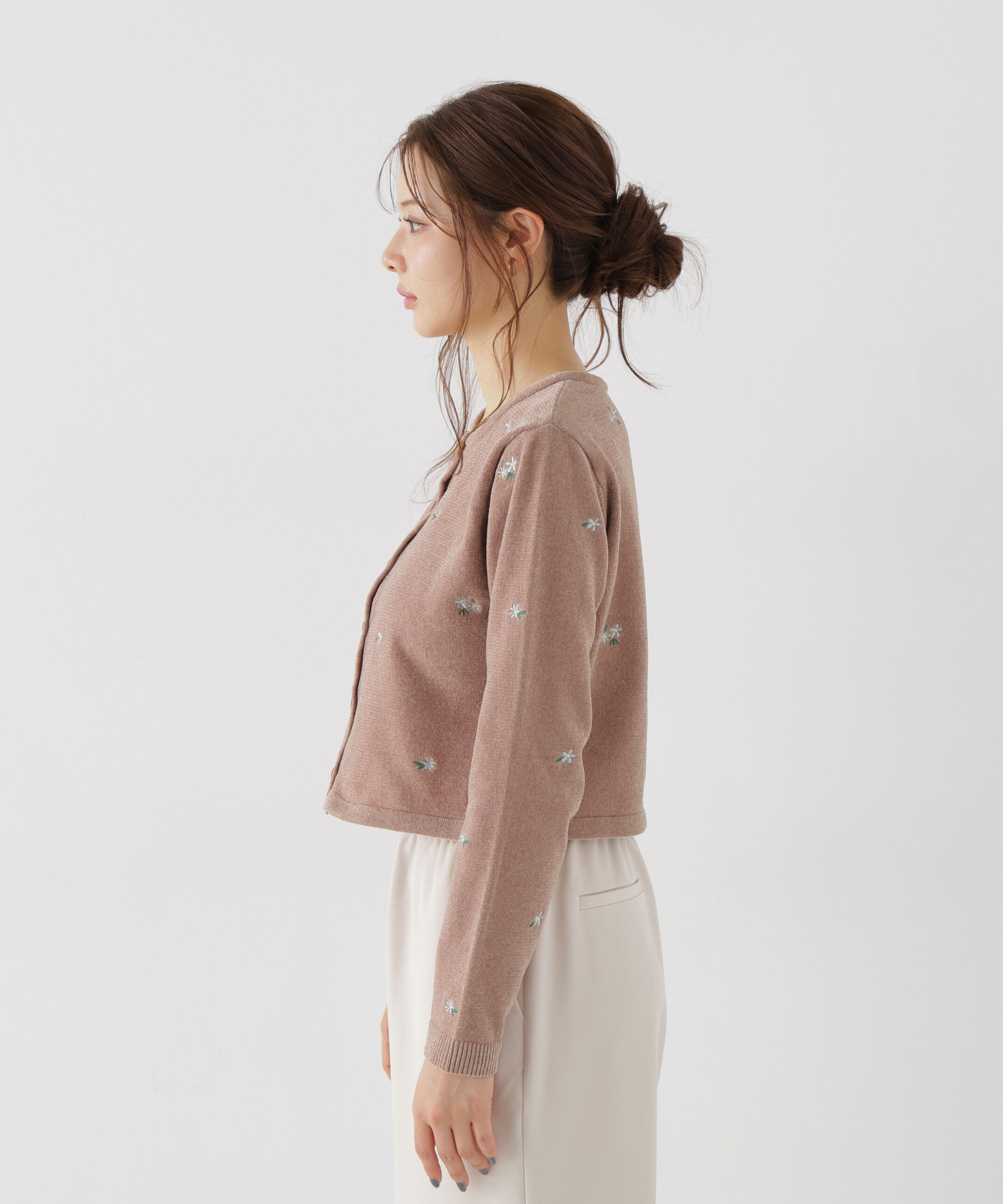 PROPORTION BODY DRESSING「＜a/mie＞エンブロイダリーモールカーディガン」|カーディガン|