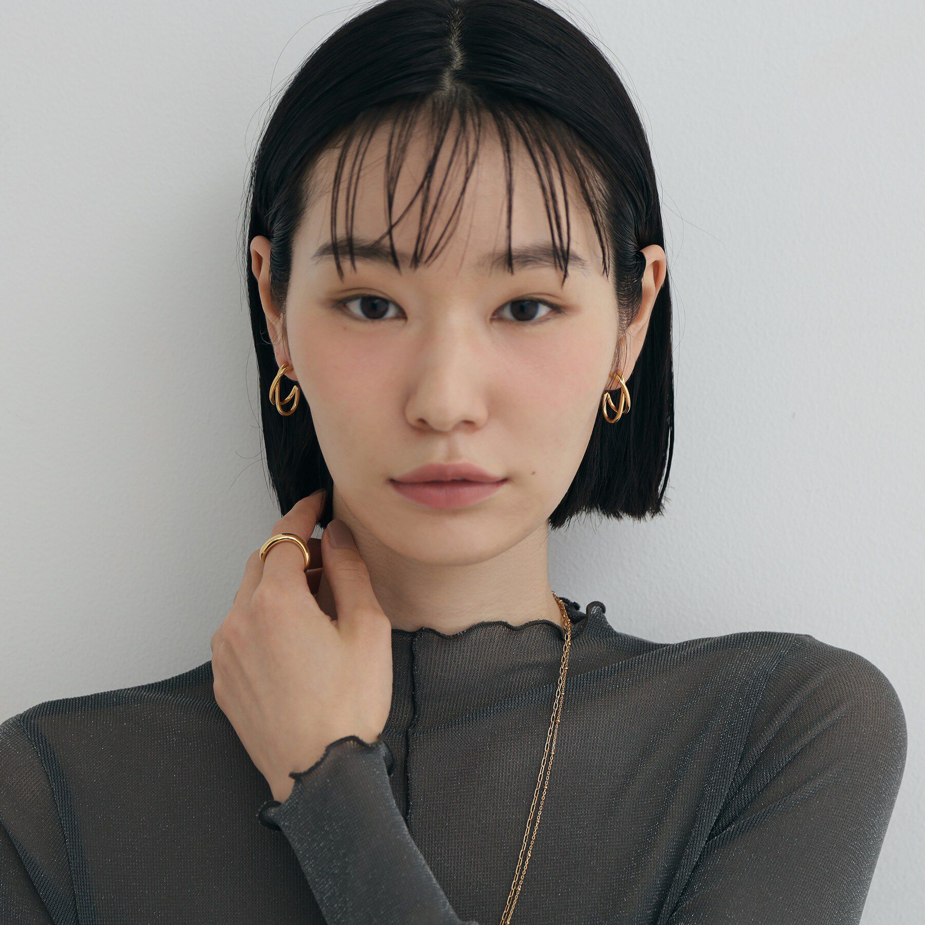 COCOSHNIK ONKITSCH「シルバー クロスオービットピアス GP」|ピアス|