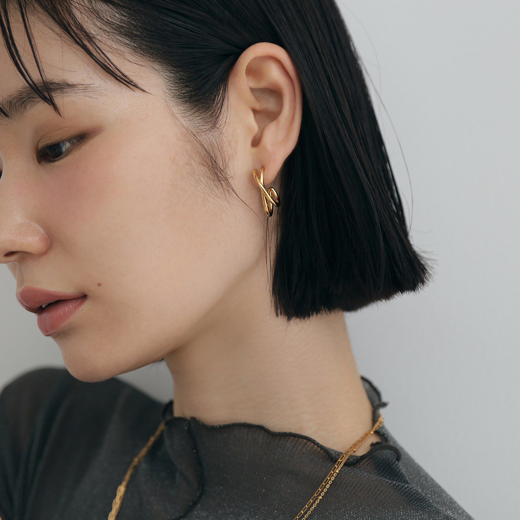 COCOSHNIK ONKITSCH「シルバー クロスオービットピアス GP」|ピアス|