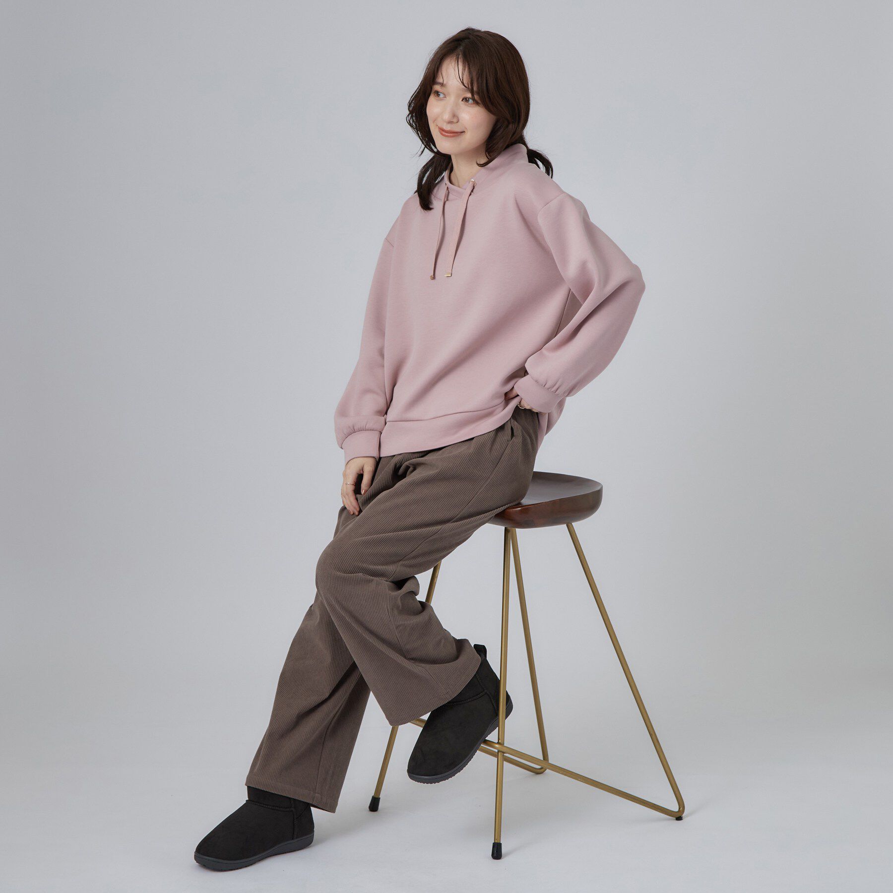 SHOO･LA･RUE「【軽い】ショートムートン調ブーツ」|ショートブーツ|