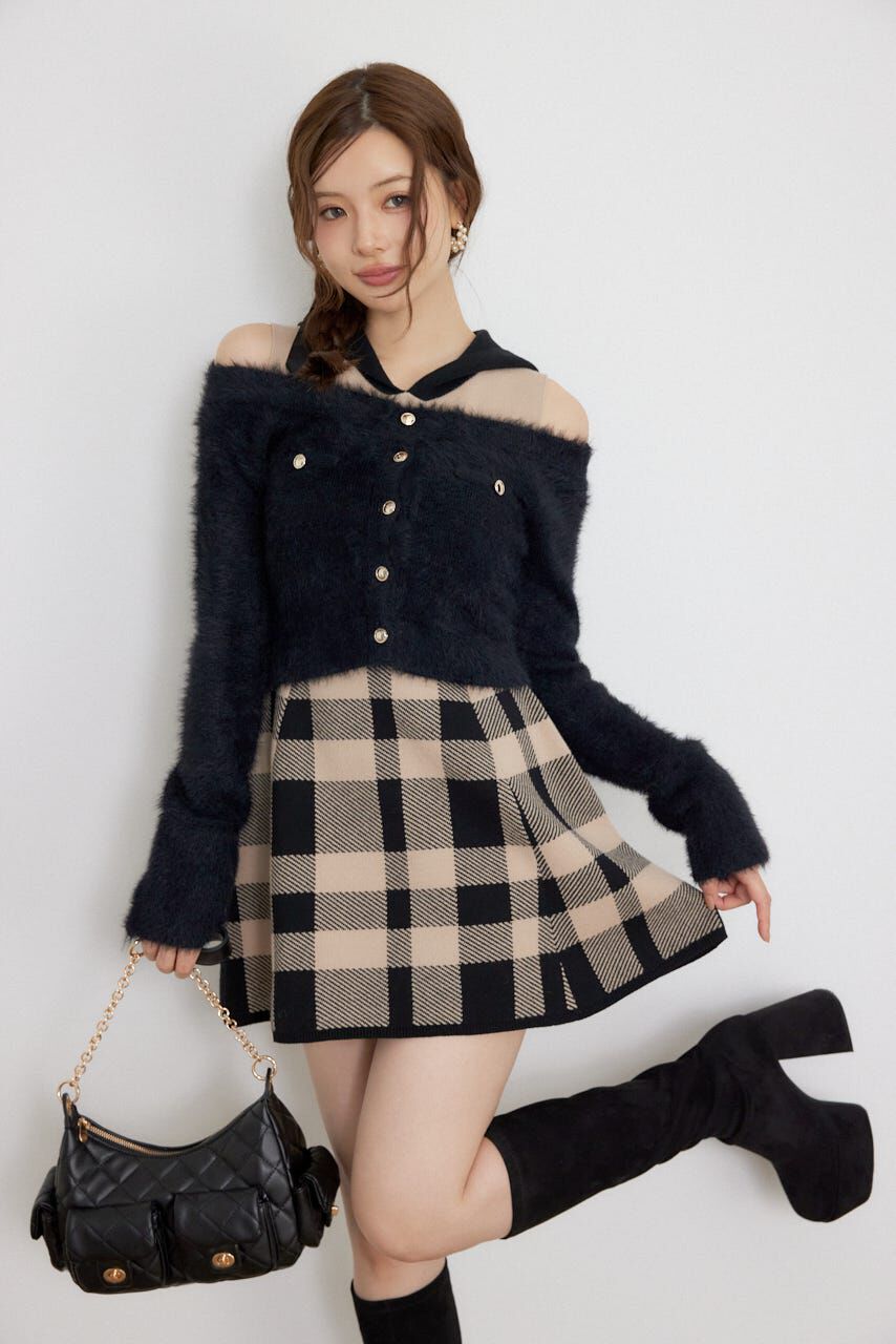 rienda「カーデセットフードミニニットワンピース」|ワンピース|M/BEG7