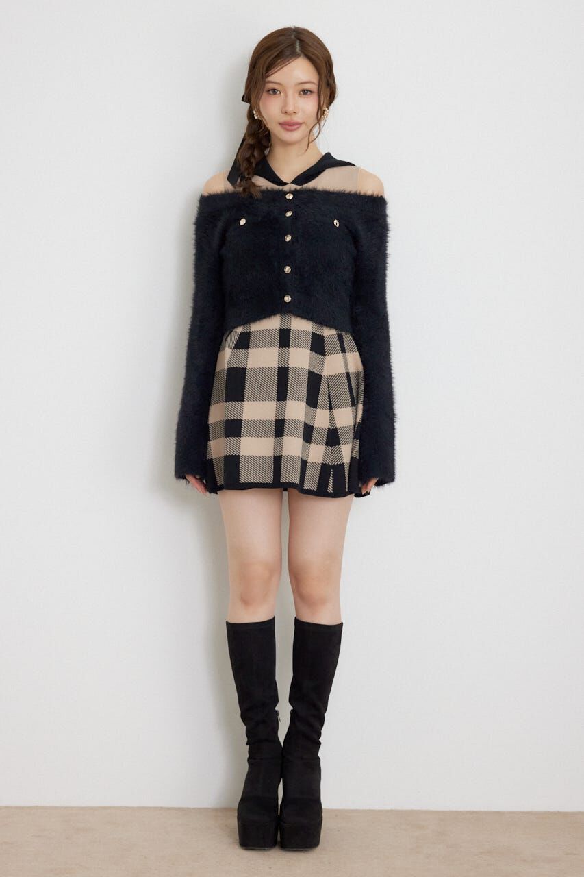 rienda「カーデセットフードミニニットワンピース」|ワンピース|