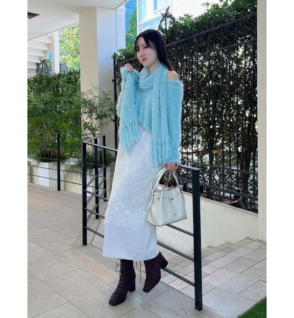 MERCURYDUO「ロングシャギーマフラーセットニット」|ニット・セーター|