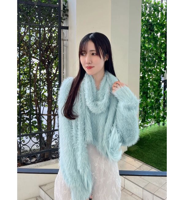 MERCURYDUO「ロングシャギーマフラーセットニット」|ニット・セーター|