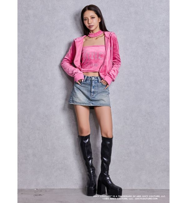 GYDA「GYDA&times;Juicy Couture GG JC Emboss Big Bling Velour Hoodie」|パーカー|