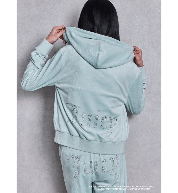 GYDA「GYDA&times;Juicy Couture GG JC Emboss Big Bling Velour Hoodie」|パーカー|ミントグリーン