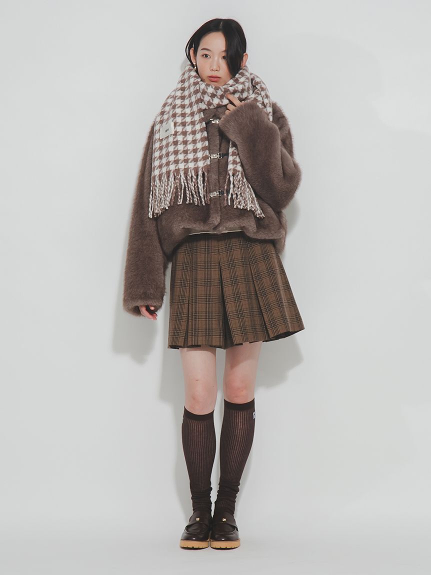 FURFUR「ビッグカラーエコファーショートコート」|ブルゾン・スタジャン|