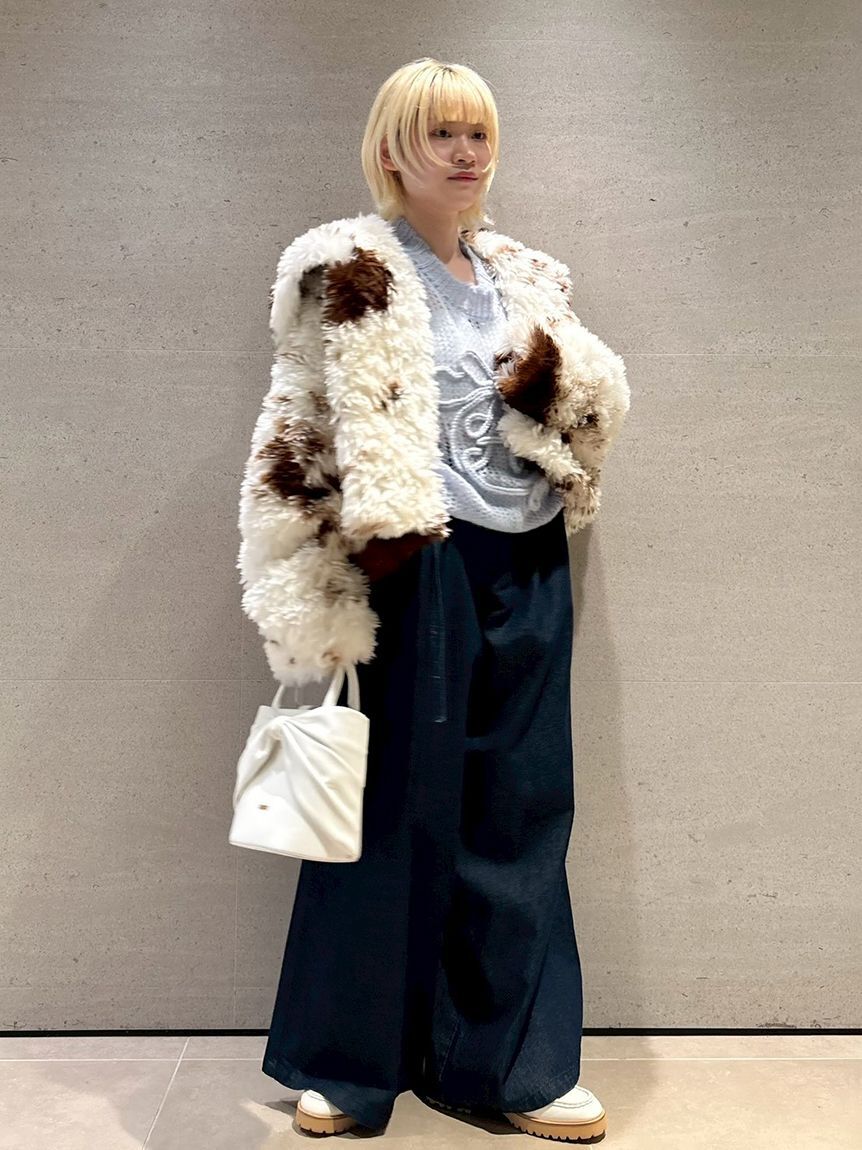 FURFUR「ビッグカラーエコファーショートコート」|ブルゾン・スタジャン|