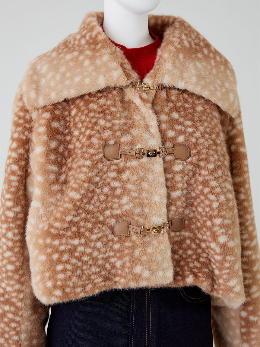 FURFUR「ビッグカラーエコファーショートコート」|ブルゾン・スタジャン|