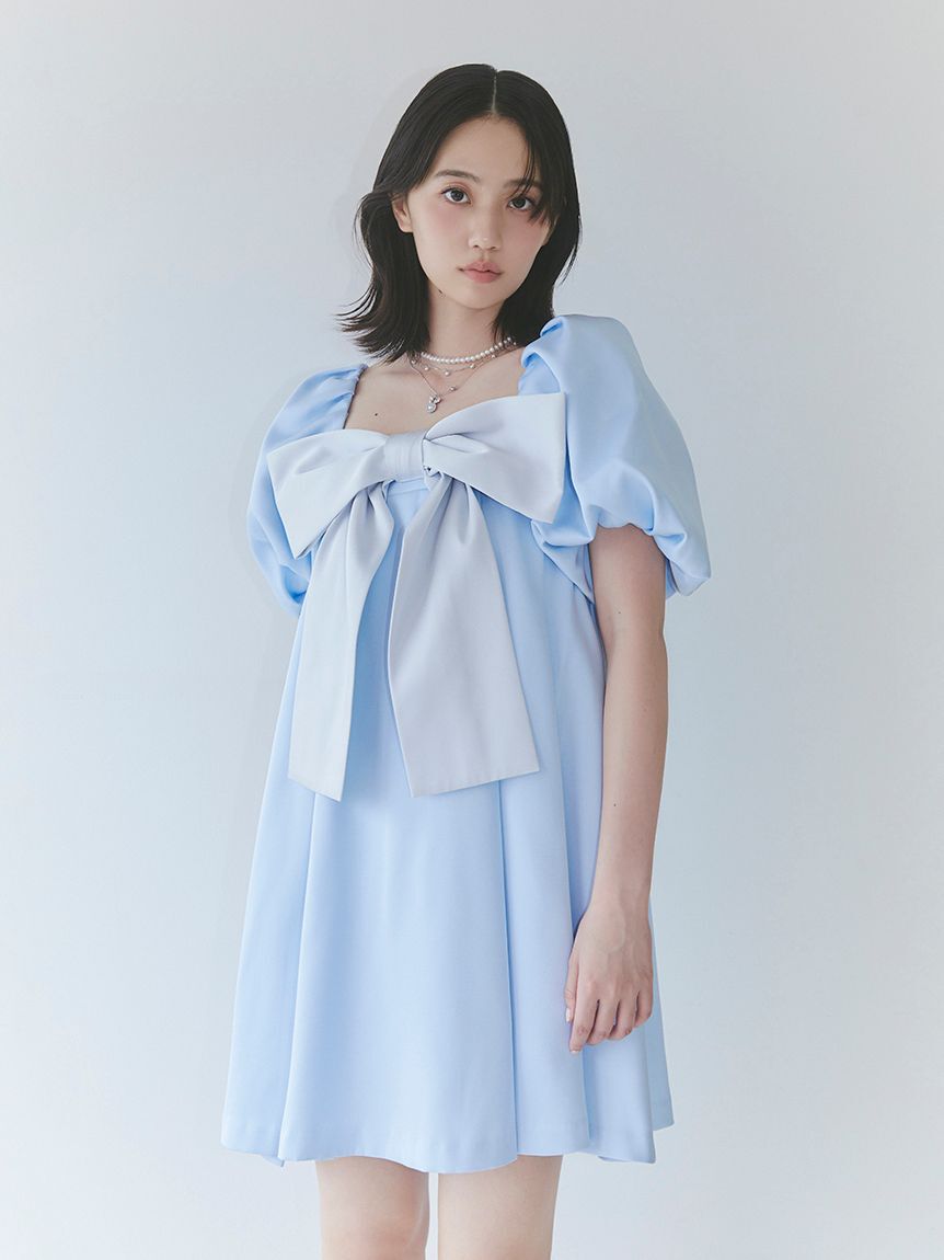 FURFUR「【限定カラー】ビッグリボンミニドレス」|ドレス|