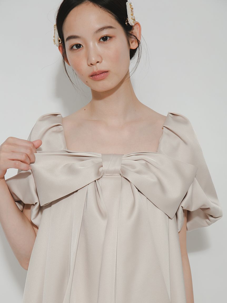 FURFUR「【限定カラー】ビッグリボンミニドレス」|ドレス|