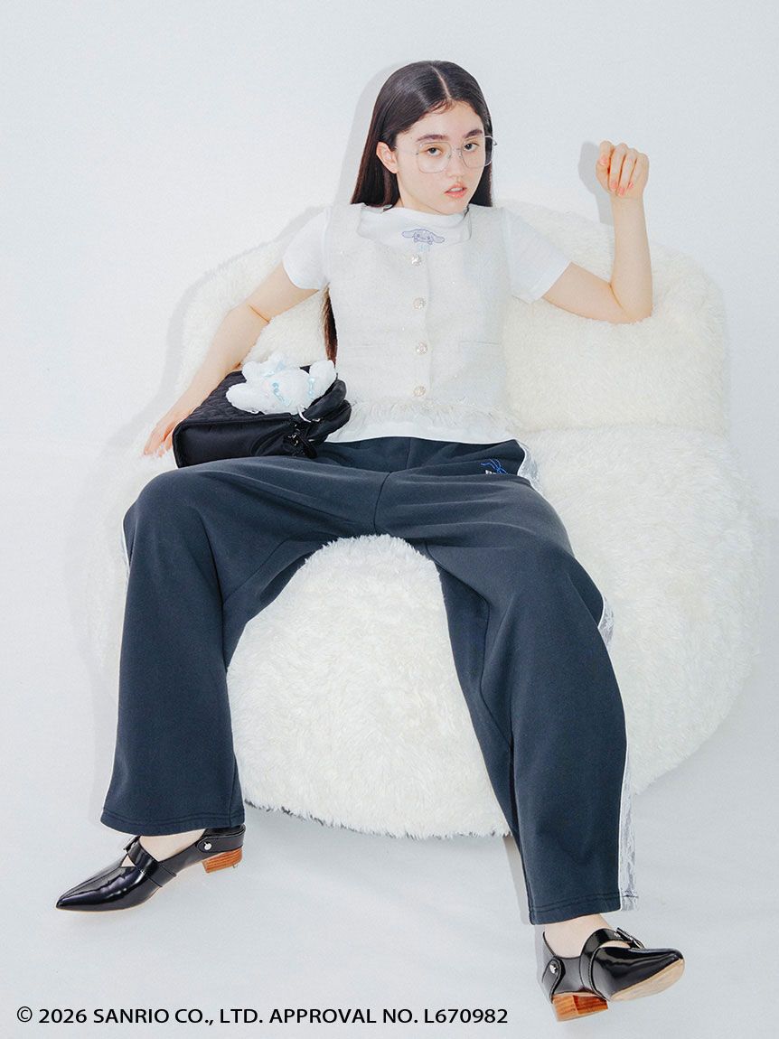 FURFUR「【シナモロール】ラインストーンTシャツ」|Tシャツ・カットソー|