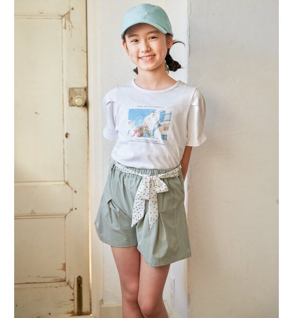 ikka kids「シャンブレー後ろ花リボンキャップ」|その他|