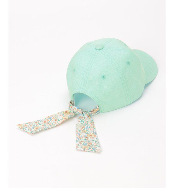ikka kids「シャンブレー後ろ花リボンキャップ」|その他|ミントグリーン