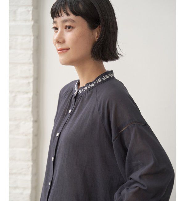 Lbc with Life「エクリュ 刺繍ギャザーチュニック」|シャツ・ブラウス|