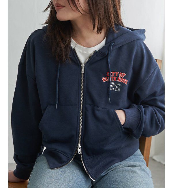 VENCE share style「ダブルジップパーカー」|スウェット・ジャージ|ネイビーブルー