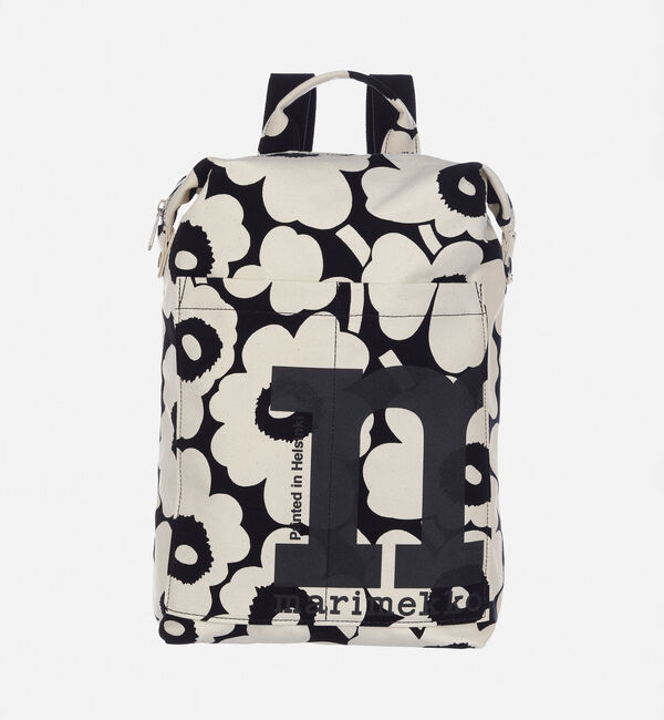 Marimekko「Mono Backpack Unikko バックパック」|リュック|ブラック&times;コットン