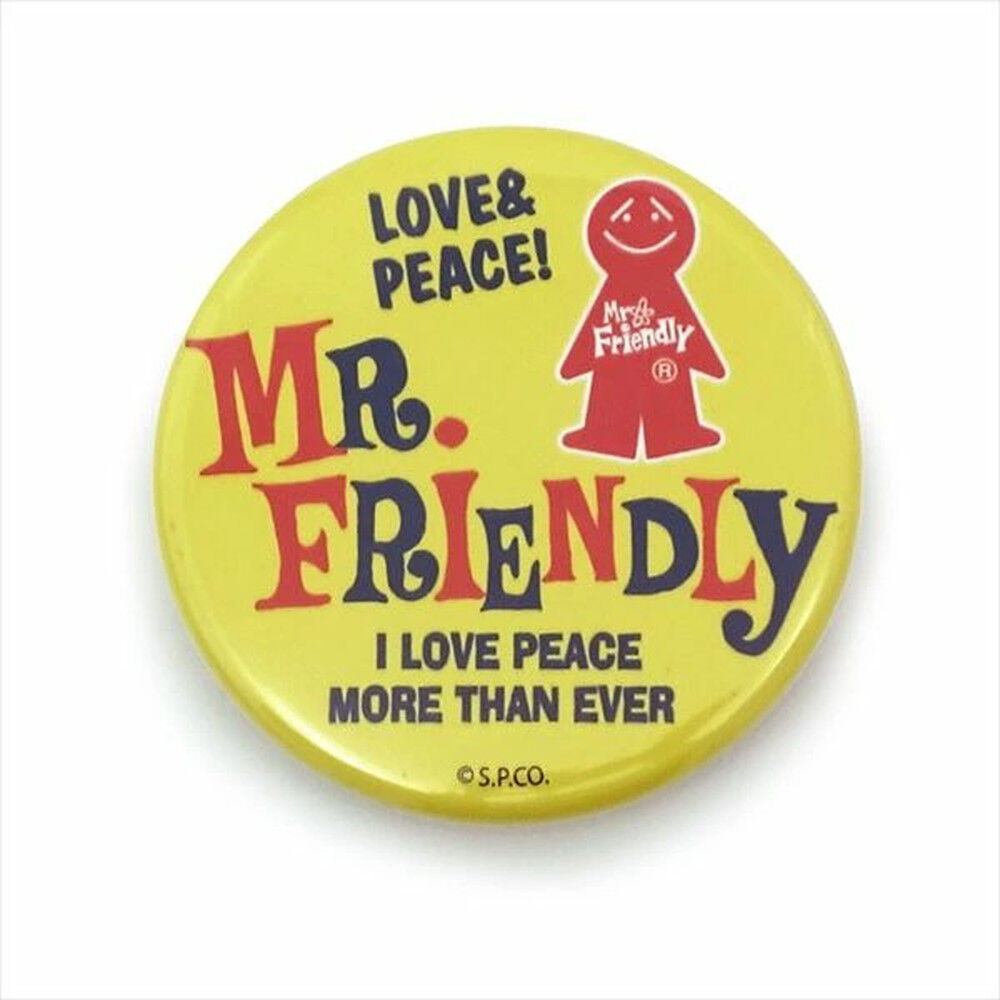 BACKYARD FAMILY「ミスターフレンドリー Mr.Friendly バッジ 通販 ミスターフレンドリーカフェ カンバッジ」|ステーショナリー|イエロー1