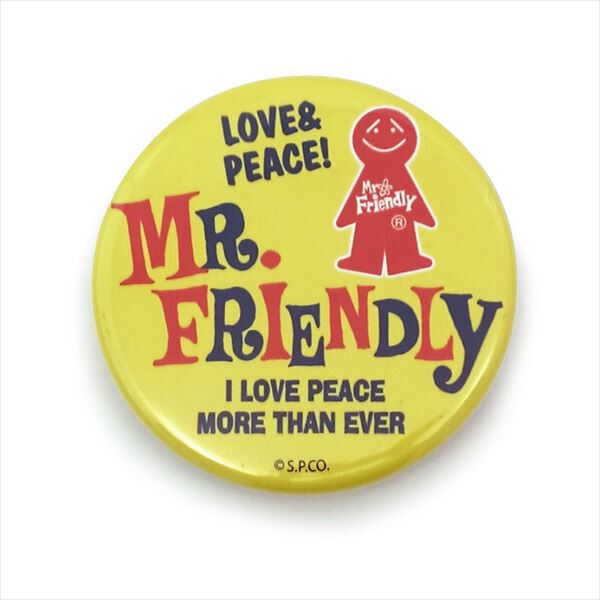 BACKYARD FAMILY「ミスターフレンドリー Mr.Friendly バッジ 通販 ミスターフレンドリーカフェ カンバッジ」|ステーショナリー|