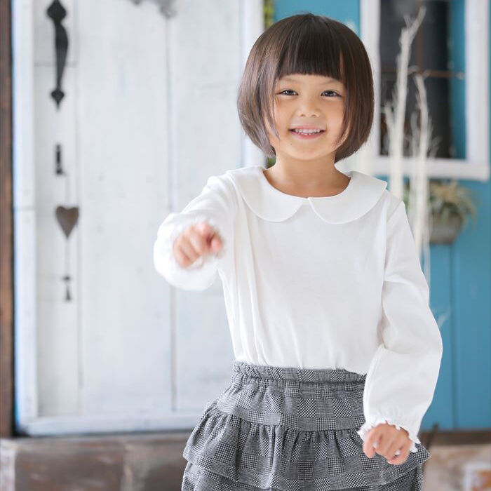 BACKYARD FAMILY「子供服 フォーマル 女の子 ブラウス 白 通販 丸襟 長袖 キッズ 子供 卒園式 入学式 着まわし」|その他|
