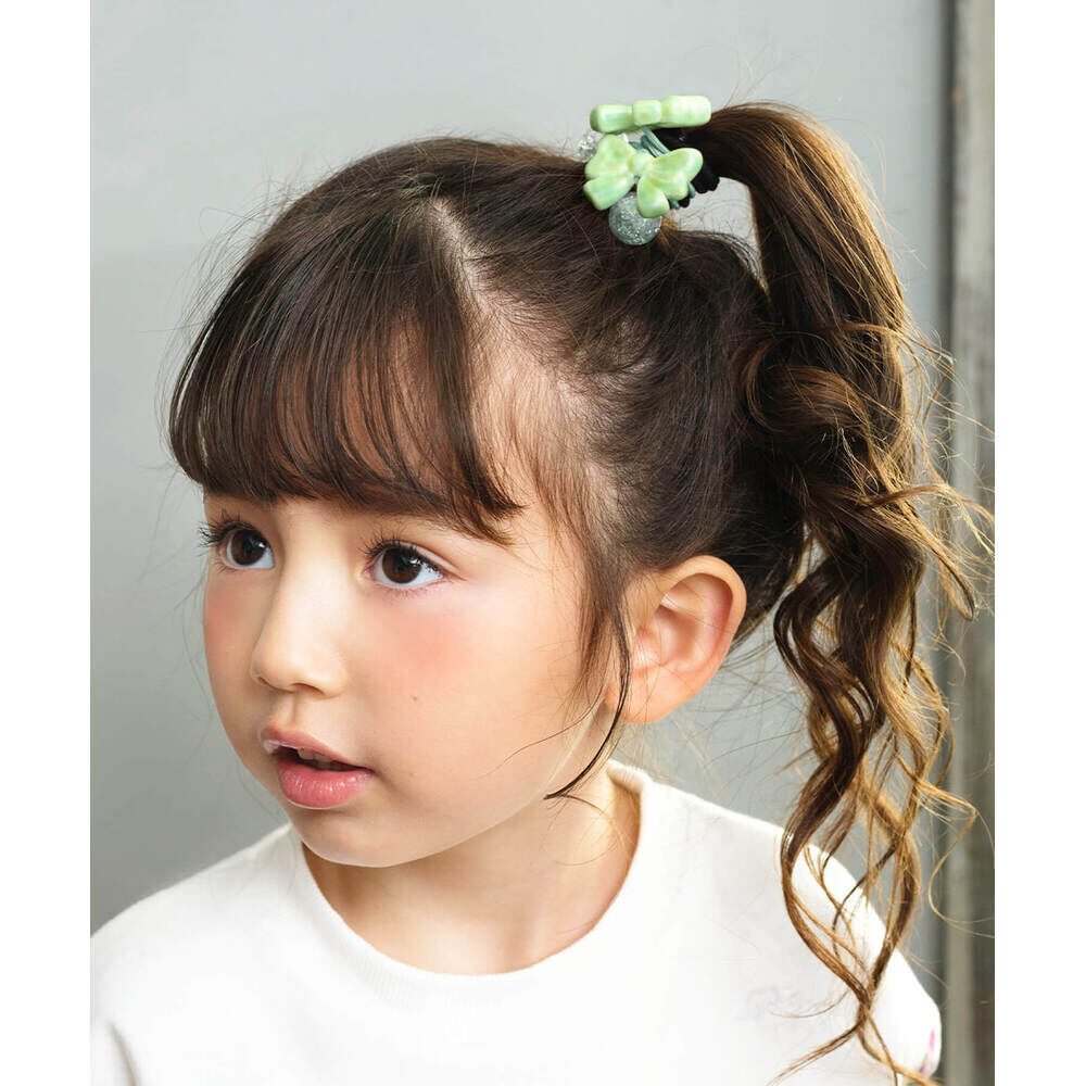 BACKYARD FAMILY「Rora ヘアゴム 2個セット リボン 通販 ローラ rora 髪飾り 髪ゴム 髪留め ヘアタイ」|ヘアゴム・シュシュ|グリーン1