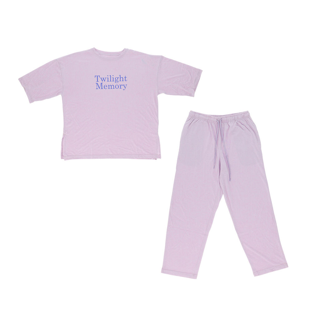 BACKYARD FAMILY「半袖シャツ パンツ ロゴ 上下セット 通販 tシャツ Tシャツ ズボン ロゴtシャツ ロゴTシャツ」|ルームウェア|パープル1