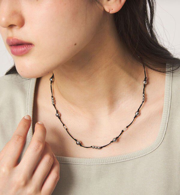 UNITED ARROWS green label relaxing「コード＆ビーズネックレス」|ネックレス|SILVER