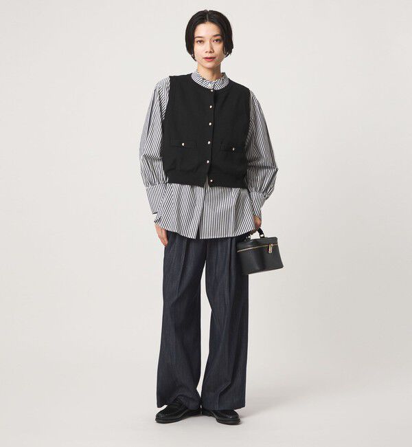 UNITED ARROWS green label relaxing「ニットベスト&times;フリルネック ブラウス」|シャツ・ブラウス|