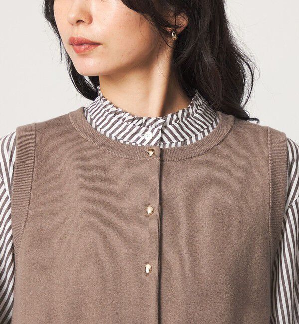 UNITED ARROWS green label relaxing「ニットベスト&times;フリルネック ブラウス」|シャツ・ブラウス|