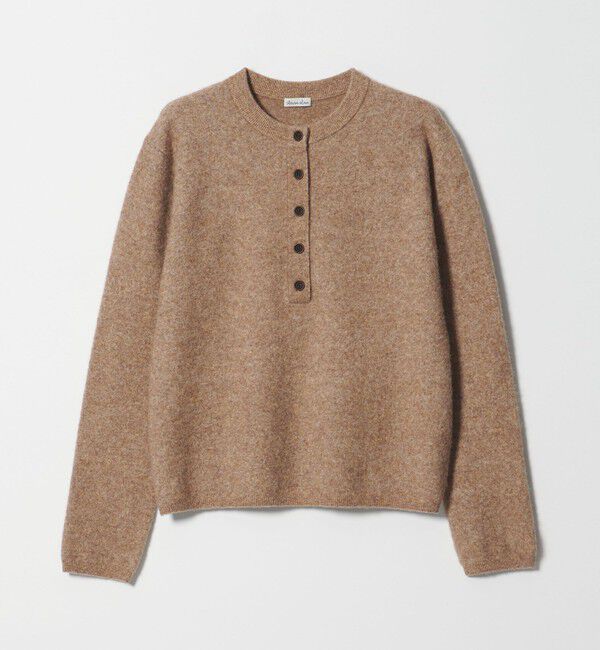 STEVEN ALAN「＜Steven Alan＞ウール ナイロン キャメル ミックス ヘンリーネック ニット」|ニット・セーター|