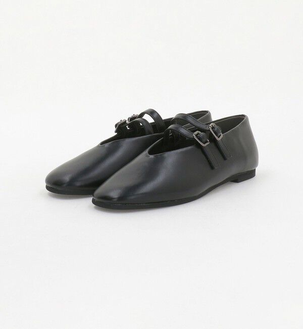 BEAUTY&YOUTH UNITED ARROWS「レザーライク Wベルト フラットシューズ」|ローファー|