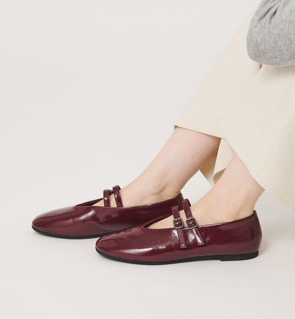 BEAUTY&YOUTH UNITED ARROWS「レザーライク Wベルト フラットシューズ」|ローファー|