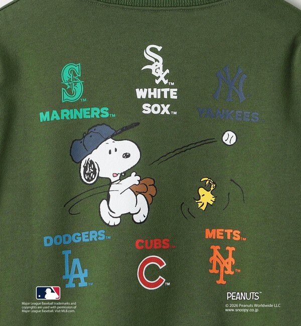 SHIPS KIDS「130～170cm / PEANUTS&times;MLB プリント スウェット」|スウェット・ジャージ|