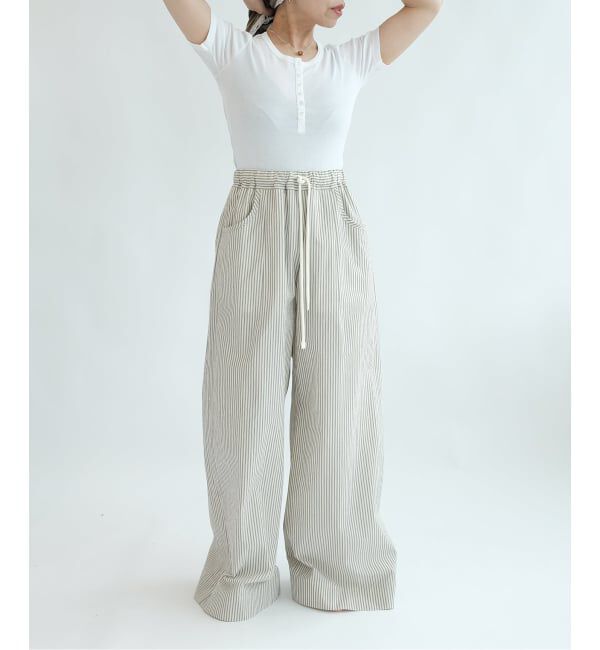 IENA LA BOUCLE「IENA LA BOUCLE ストライプドローストリングパンツ」|その他|