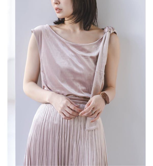NOBLE「《セットアップ対応》クラッシュベロアドレープトップス」|Tシャツ・カットソー|