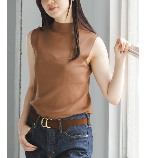 NOBLE「《追加・新色》【洗える】ボトルネックスリーブレスニット」|ニット・セーター|