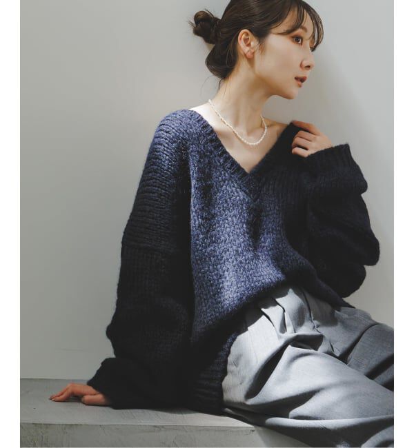 NOBLE「《追加予約・別注》TRICOTS JEAN MARC/トリコットジーンマルク 2WAYボリュームニット」|ニット・セーター|ネイビー