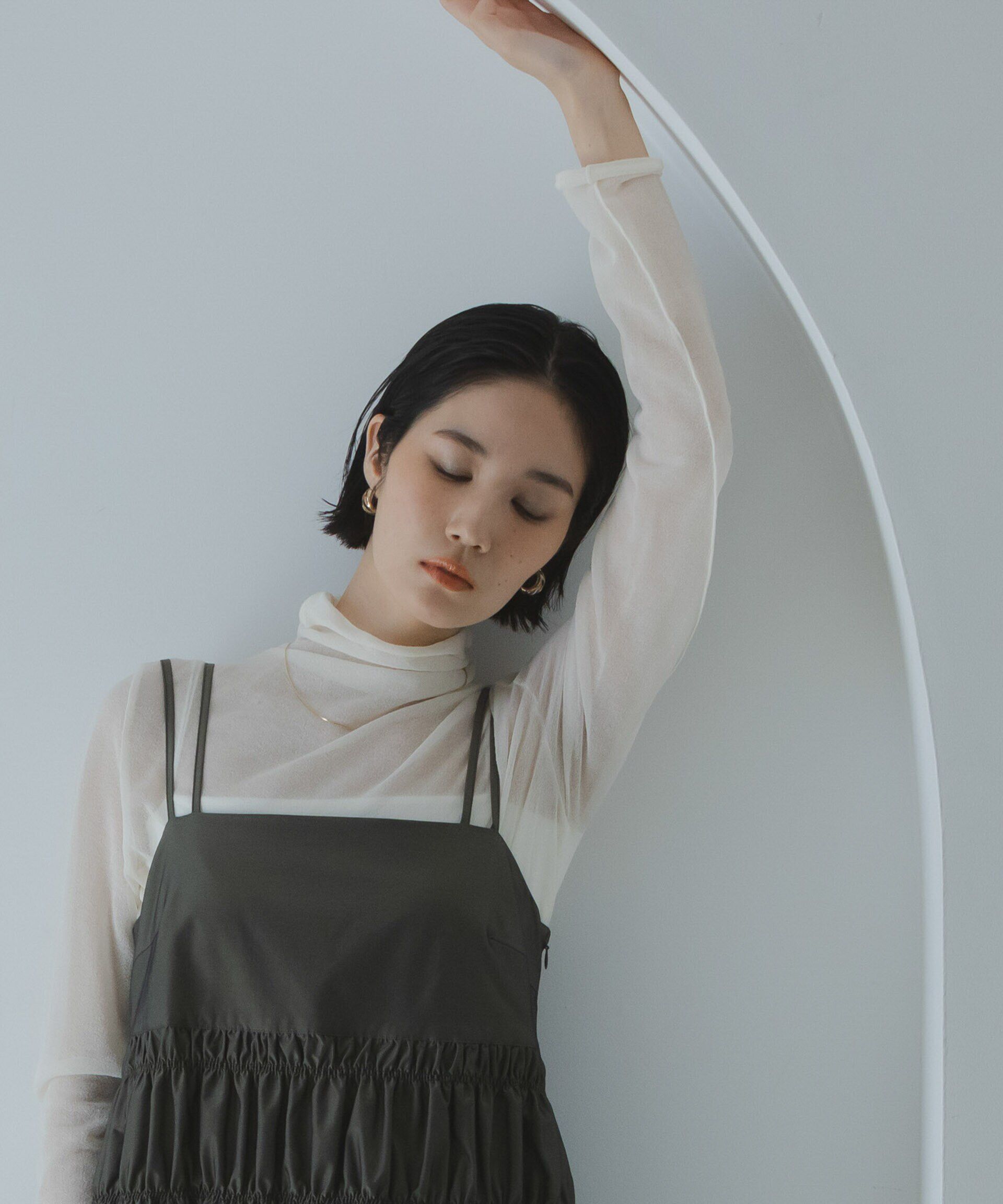 nano･universe「梨地シアータートルカットトップス」|Tシャツ・カットソー|オフホワイト1