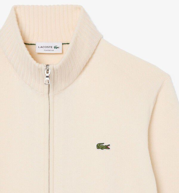 LACOSTE「ハイネックフルジップ ウールニットセーター / ドライバーズニット」|ニット・セーター|