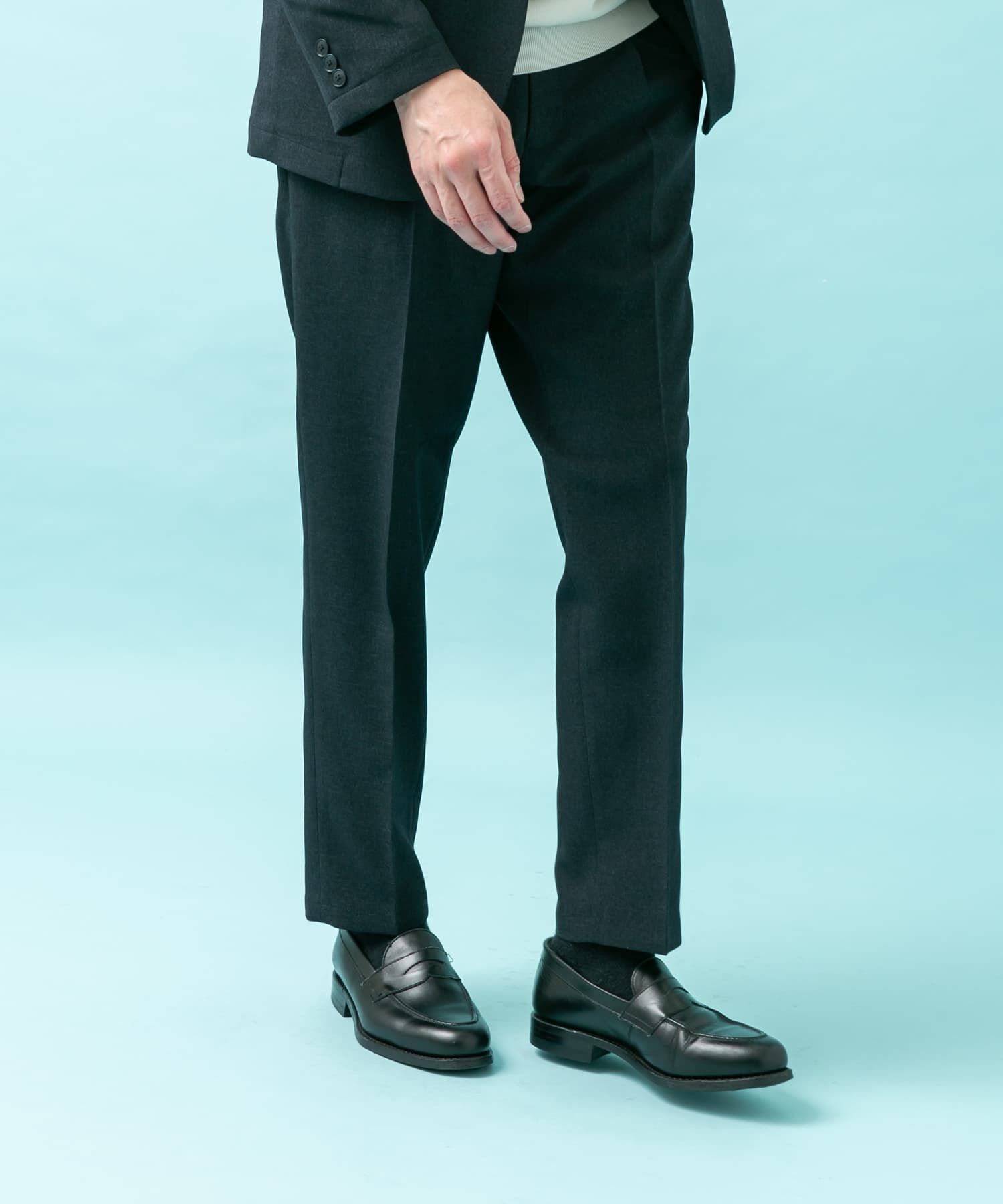 URBAN RESEARCH DOORS「LIFE STYLE TAILOR　メランジストレッチパンツ」|スラックス|ネイビー