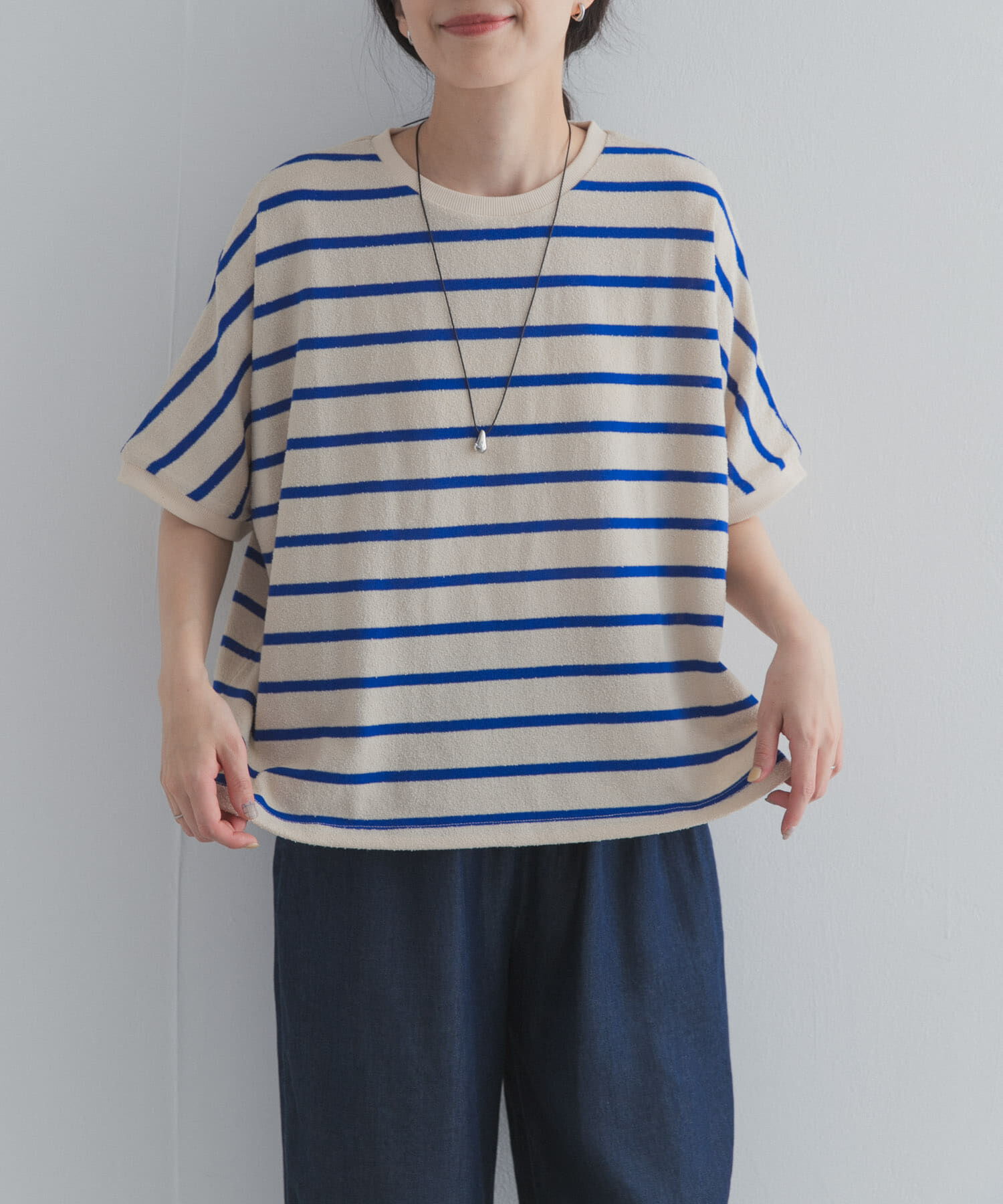 URBAN RESEARCH DOORS「ブークレボーダープルオーバー」|Tシャツ・カットソー|ブルー系その他