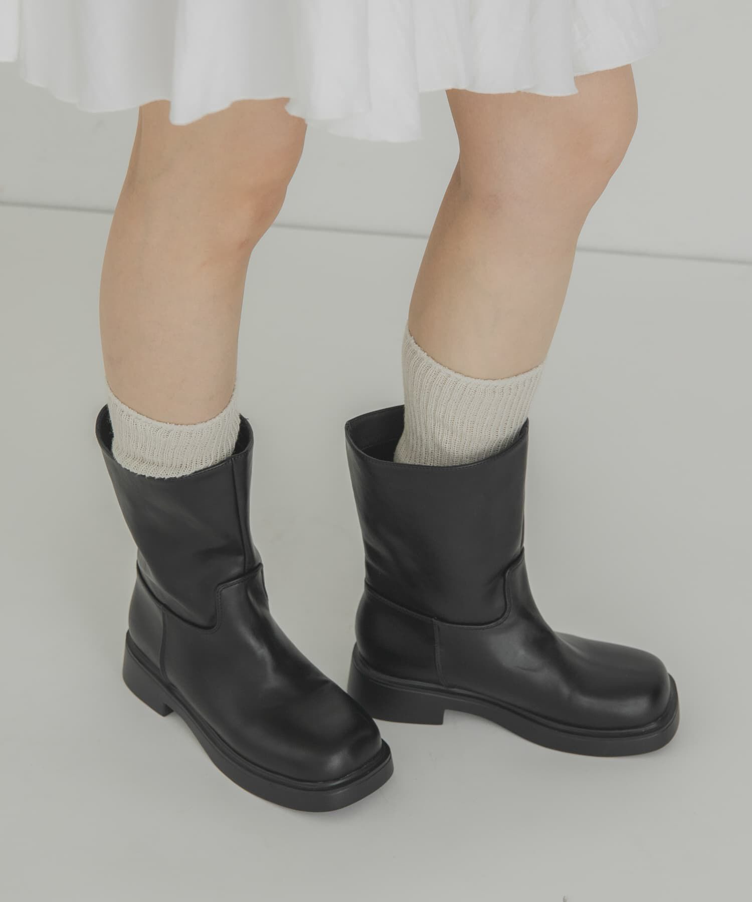 「ワイドミドルブーツ」|ショートブーツ|