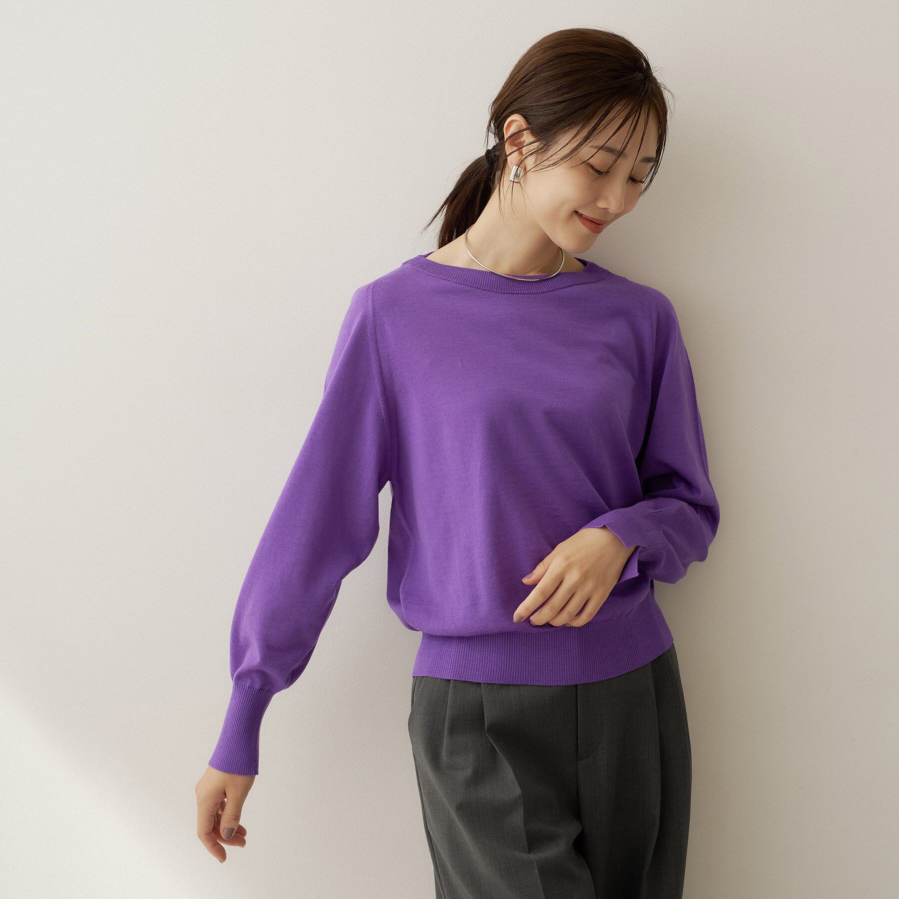 UNTITLED「【アンサンブル可能/オンオフ使える】シルクウールカシミヤプルオーバー」|ニット・セーター|