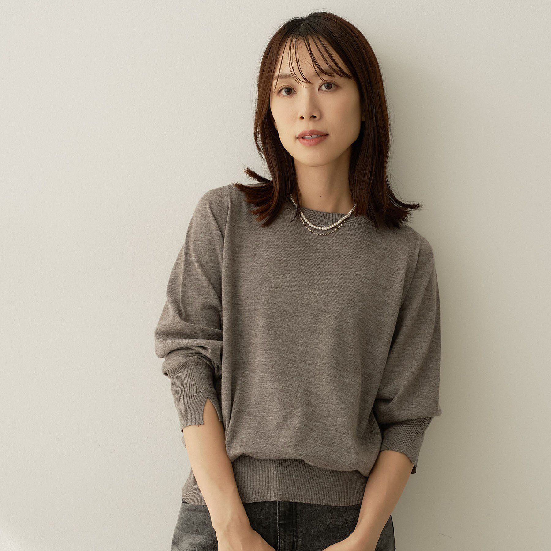 UNTITLED「【アンサンブル可能/オンオフ使える】シルクウールカシミヤプルオーバー」|ニット・セーター|モカブラウン(042