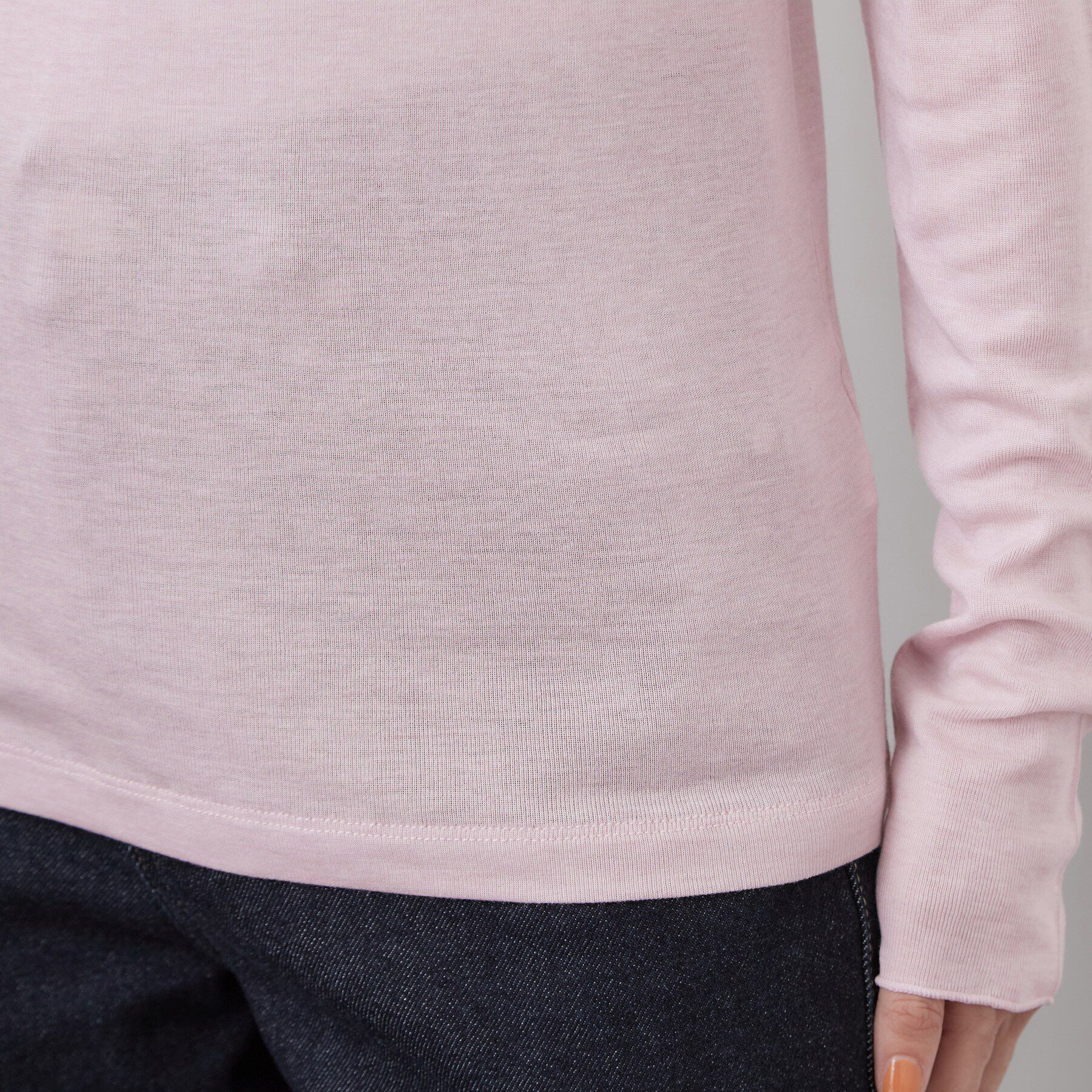 OPAQUE.CLIP「なめらかシアーハイネックカットソー【洗濯機OK／抗ピル】」|Tシャツ・カットソー|