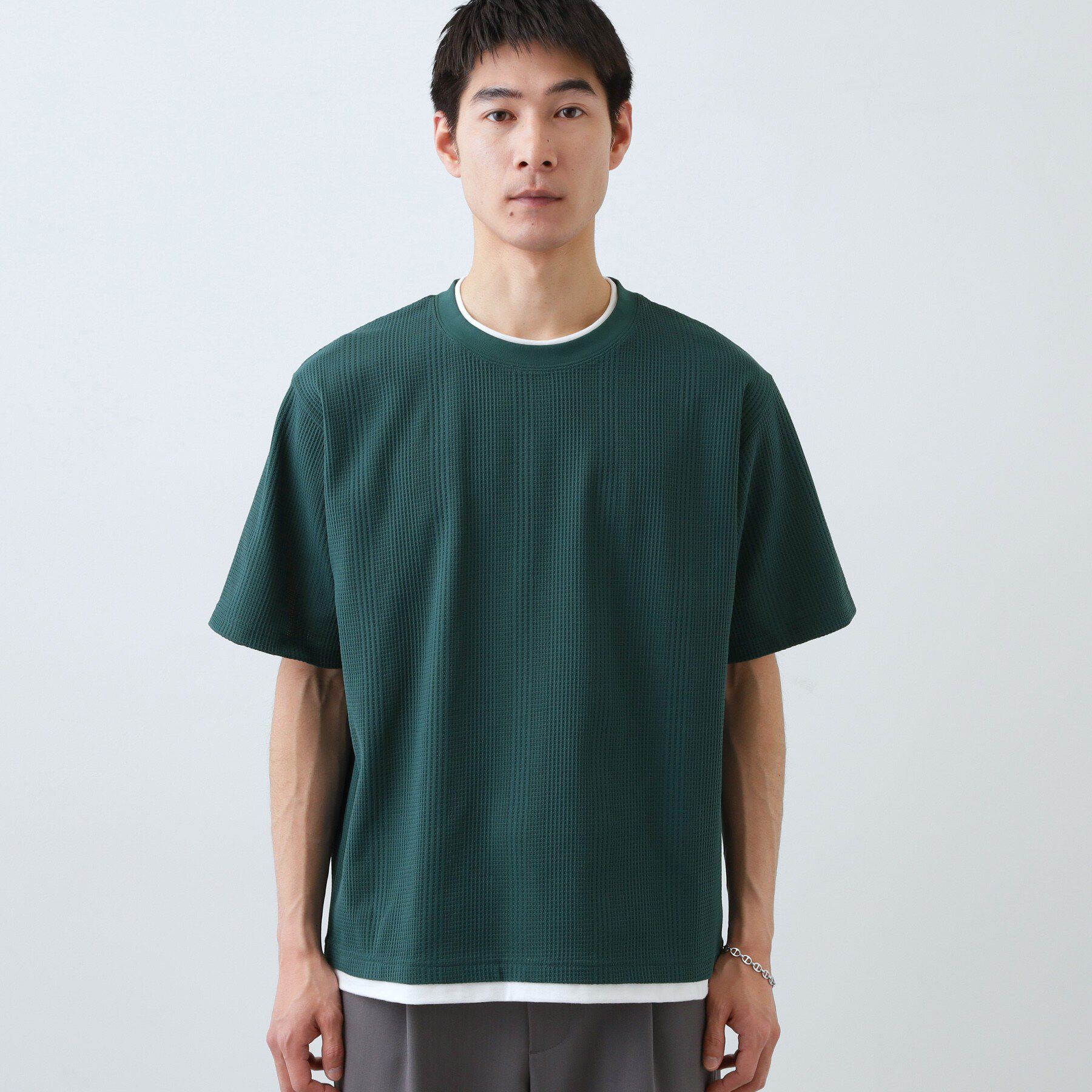 THE SHOP TK「【ラクして決まる！】レイヤード風半袖Tシャツ　洗濯機OK」|Tシャツ・カットソー|